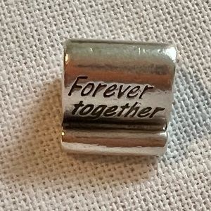 Authentic Pandora Charm Sterling Together Forever Scroll 790513 Bead Retired